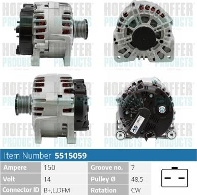 Hoffer H5515059 - Alternator www.molydon.hr