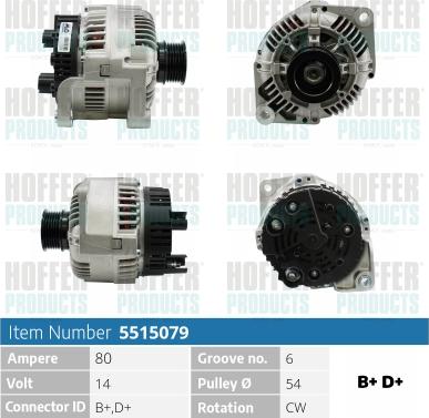 Hoffer H5515079 - Alternator www.molydon.hr