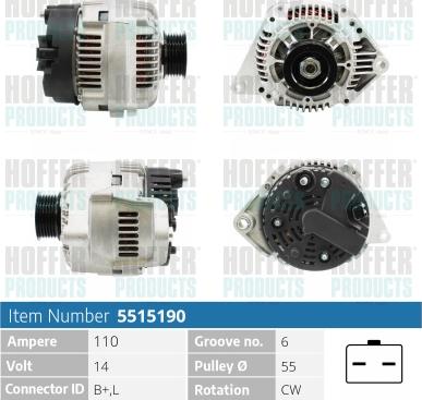 Hoffer H5515190 - Alternator www.molydon.hr