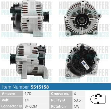 Hoffer H5515158 - Alternator www.molydon.hr