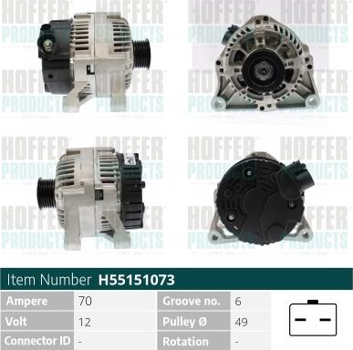 Hoffer H55151073 - Alternator www.molydon.hr