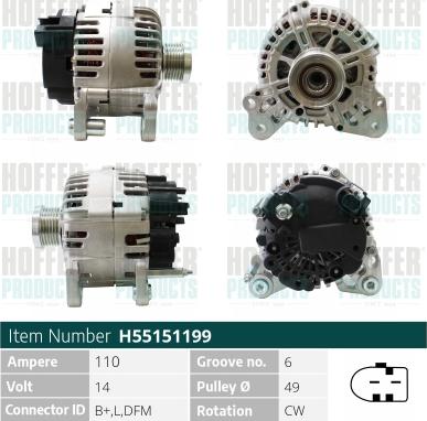 Hoffer H55151199 - Alternator www.molydon.hr