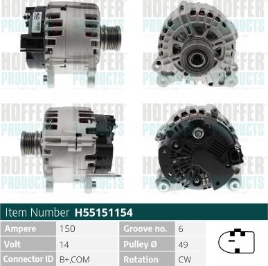 Hoffer H55151154 - Alternator www.molydon.hr