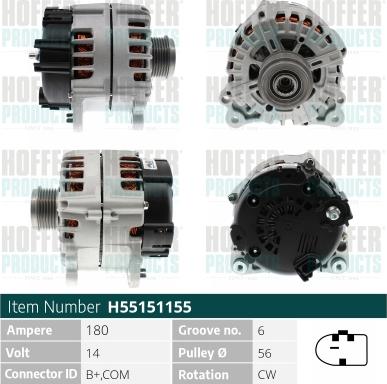 Hoffer H55151155 - Alternator www.molydon.hr