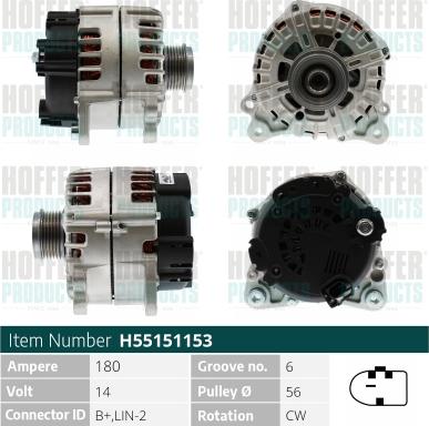 Hoffer H55151153 - Alternator www.molydon.hr