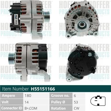 Hoffer H55151166 - Alternator www.molydon.hr