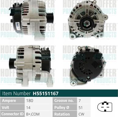 Hoffer H55151167 - Alternator www.molydon.hr