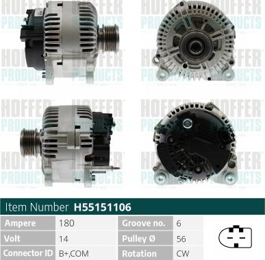 Hoffer H55151106 - Alternator www.molydon.hr