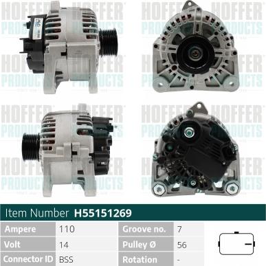 Hoffer H55151269 - Alternator www.molydon.hr