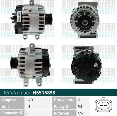 Hoffer H5515898 - Alternator www.molydon.hr