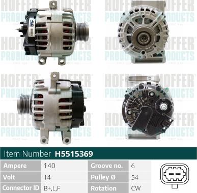 Hoffer H5515369 - Alternator www.molydon.hr