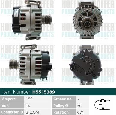 Hoffer H5515389 - Alternator www.molydon.hr