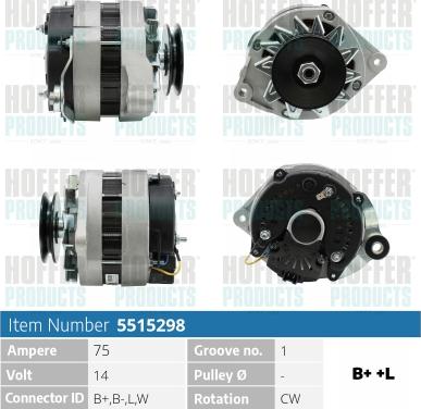 Hoffer H5515298 - Alternator www.molydon.hr