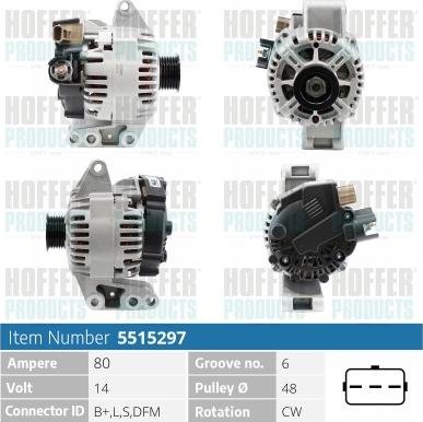 Hoffer H5515297 - Alternator www.molydon.hr