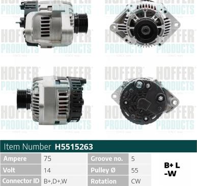 Hoffer H5515263 - Alternator www.molydon.hr