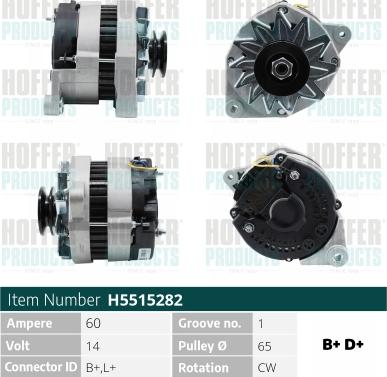 Hoffer H5515282 - Alternator www.molydon.hr