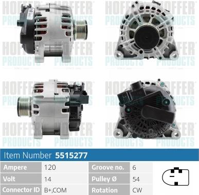 Hoffer H5515277 - Alternator www.molydon.hr