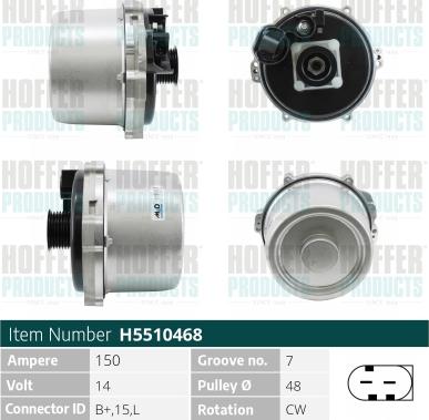 Hoffer H5510468 - Alternator www.molydon.hr