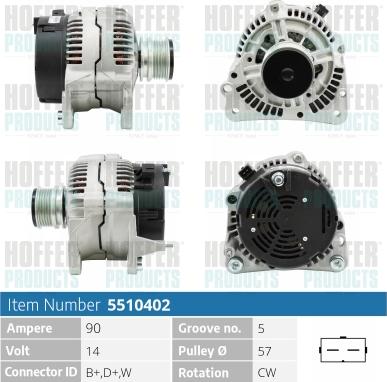 Hoffer H5510402 - Alternator www.molydon.hr