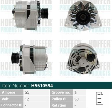 Hoffer H5510594 - Alternator www.molydon.hr