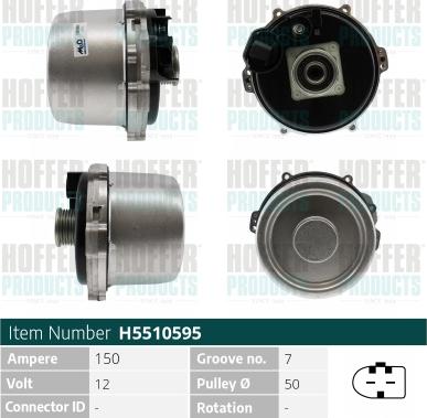 Hoffer H5510595 - Alternator www.molydon.hr