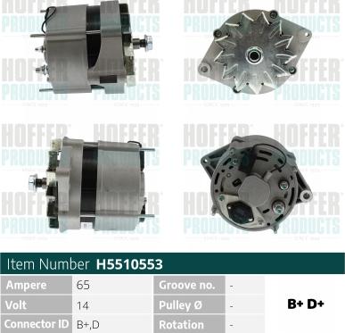 Hoffer H5510553 - Alternator www.molydon.hr