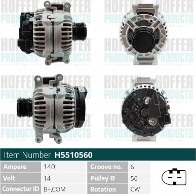 Hoffer H5510560 - Alternator www.molydon.hr