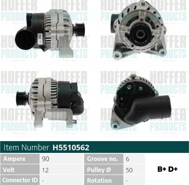 Hoffer H5510562 - Alternator www.molydon.hr