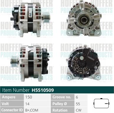 Hoffer H5510509 - Alternator www.molydon.hr