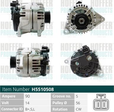 Hoffer H5510508 - Alternator www.molydon.hr