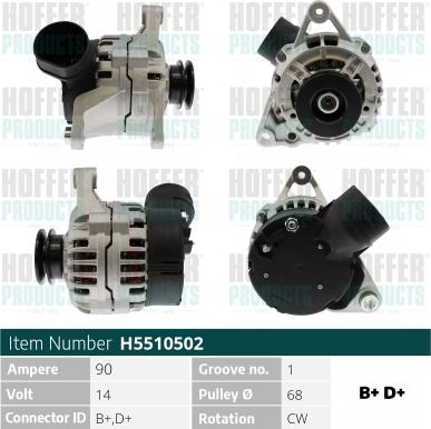 Hoffer H5510502 - Alternator www.molydon.hr