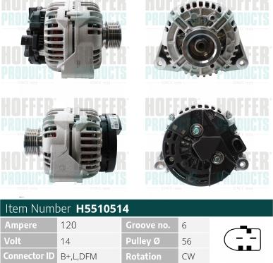 Hoffer H5510514 - Alternator www.molydon.hr