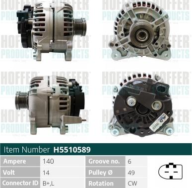 Hoffer H5510589 - Alternator www.molydon.hr