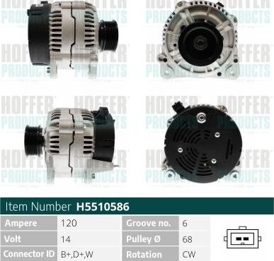 Hoffer H5510586 - Alternator www.molydon.hr