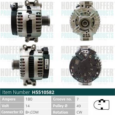 Hoffer H5510582 - Alternator www.molydon.hr