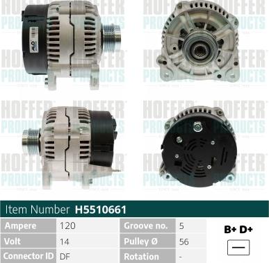 Hoffer H5510661 - Alternator www.molydon.hr