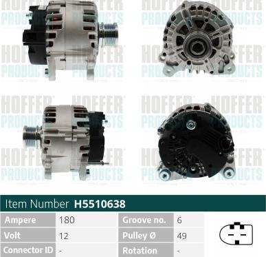 Hoffer H5510638 - Alternator www.molydon.hr