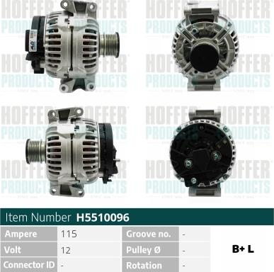 Hoffer H5510096 - Alternator www.molydon.hr