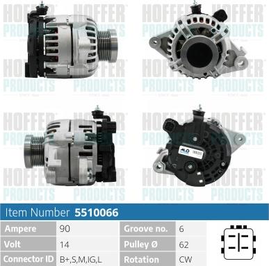 Hoffer H5510066 - Alternator www.molydon.hr