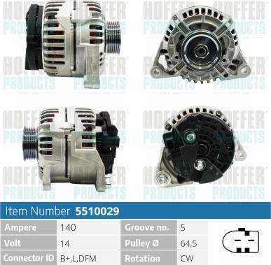 Hoffer H5510029 - Alternator www.molydon.hr