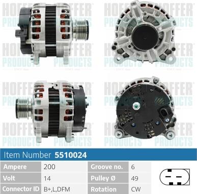 Hoffer H5510024 - Alternator www.molydon.hr