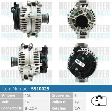 Hoffer H5510025 - Alternator www.molydon.hr