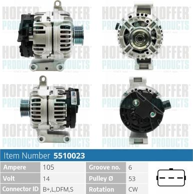 Hoffer H5510023 - Alternator www.molydon.hr