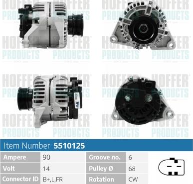 Hoffer H5510125 - Alternator www.molydon.hr