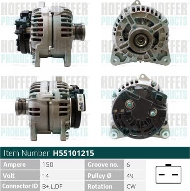 Hoffer H55101215 - Alternator www.molydon.hr