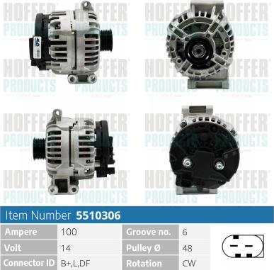 Hoffer H5510306 - Alternator www.molydon.hr