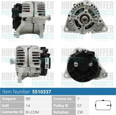 Hoffer H5510337 - Alternator www.molydon.hr