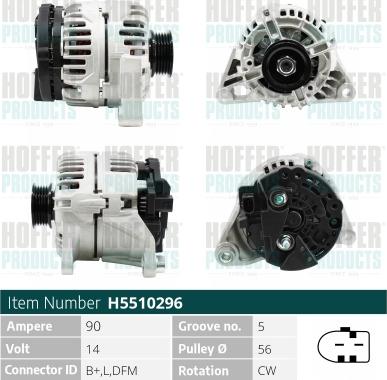 Hoffer H5510296G - Alternator www.molydon.hr