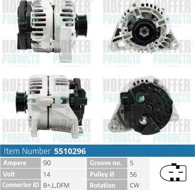 Hoffer H5510296 - Alternator www.molydon.hr