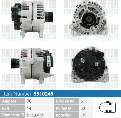 Hoffer H5510248 - Alternator www.molydon.hr